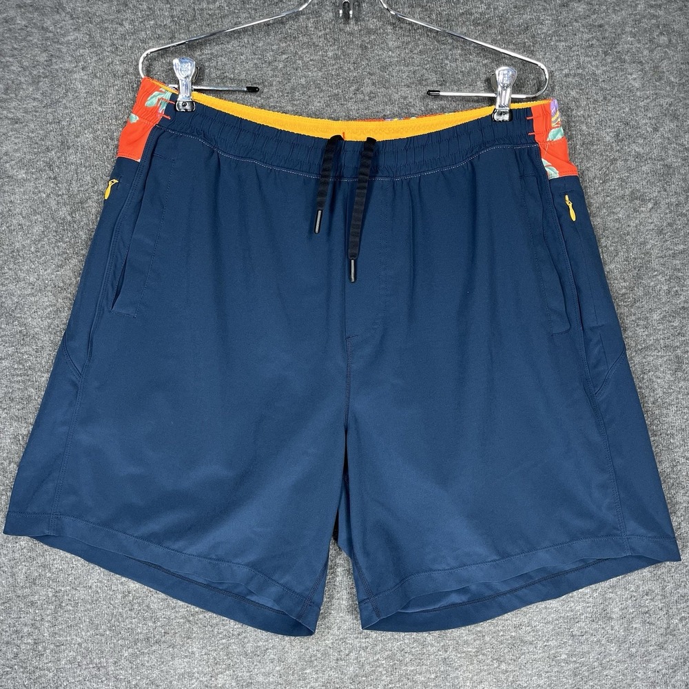 Birddogs Shorts Mens 2XL Navy Floral Lined Drawstring 7" inseam